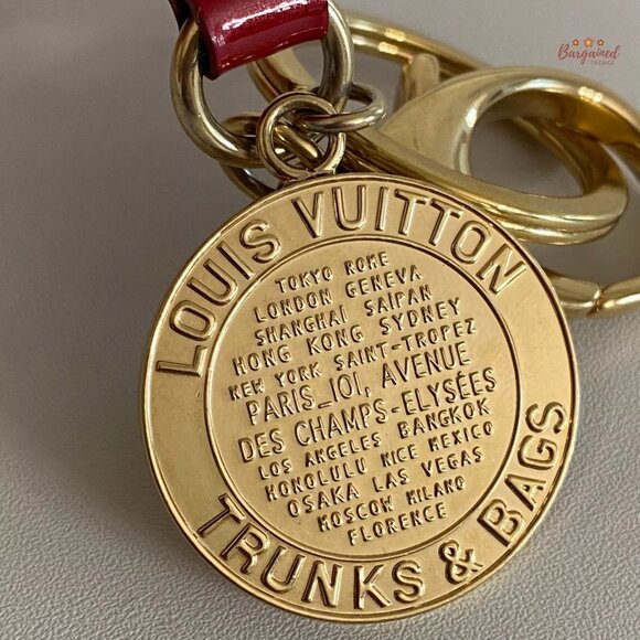 Authentic LOUIS VUITTON Red Gold Trunks & Bags Key Chain Bag Charms - Picture 6 of 12